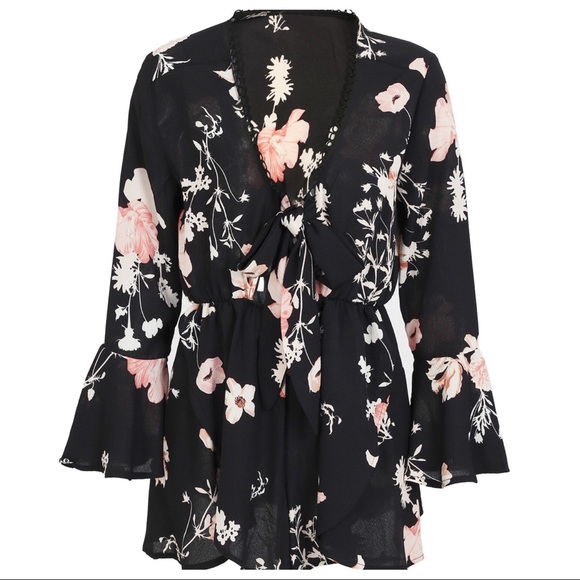 BONET-Floral Print Romper - Picture 5 of 6